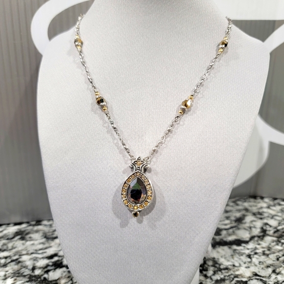 EXTREMELY RARE BRIGHTON AMERICAN BEAUTY TOPAZ  CRYSTAL  NECKLACE NWOT - Picture 1 of 8